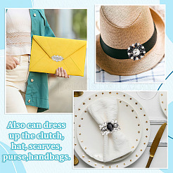 8 шт. 4 стиля латунных украшений для обуви со стразами&nbsp;AJEW-GA0006-98