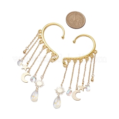 Серьги с подвесками из стеклянных бусин в виде капель&nbsp;EJEW-TA00524