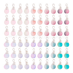 100 шт. 10-х цветные матовые стеклянные подвески с эффектом кракле&nbsp;PALLOY-TAC0206