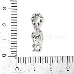 Латунные стразы розовая эмаль букет европейские подвески шармы&nbsp;LS-KK-P324-06P