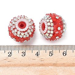 Блестящие смоляные бусины-цветы со стразами&nbsp;LS-OACR-D310-01P-E