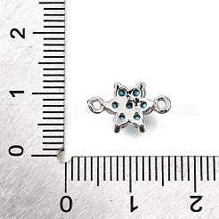 Латунные микро-паве небесно-голубые кубические циркониевые звенья&nbsp;KK-D356-02B-P