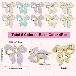 20шт 5 цвета подвески из сплава со стразами&nbsp;FIND-SC0015-45