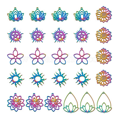 28 шт. 7 стиля подвески и кулоны из нержавеющей стали 304&nbsp;STAS-BY0001-12-1