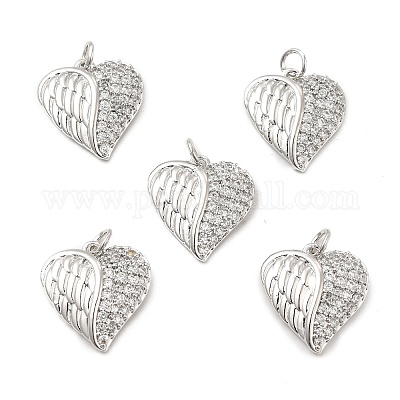 Латунные микропаве прозрачные подвески с фианитом KK-E068-VB167-1