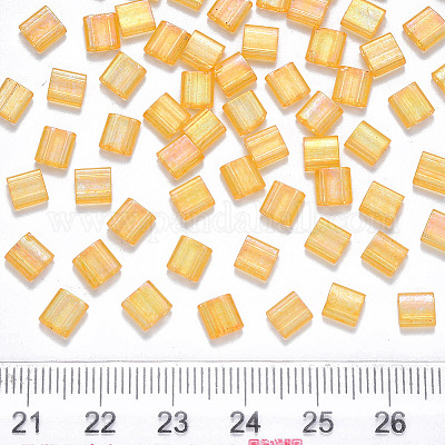 Fgb 2 отверстие для выпечки расписные прозрачные стеклянные бусины&nbsp;LS-X-SEED-S031-L-251-1