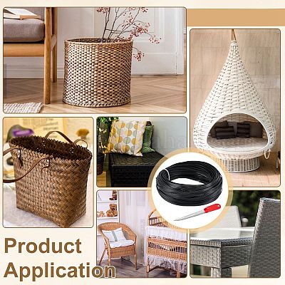 Круглые пластиковые плетеные полоски из ротанга&nbsp;FIND-BC0013-78-1