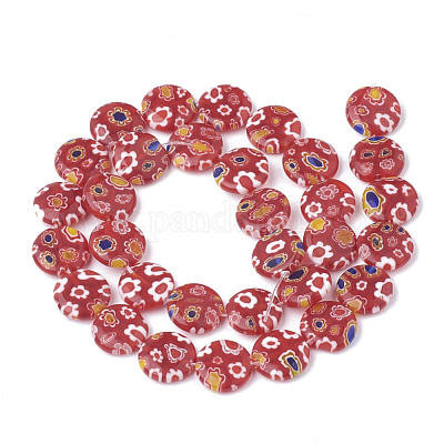 Ручной работы millefiori стеклянные бусины нитки&nbsp;LAMP-T005-12-1