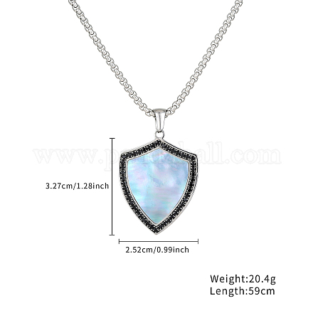 Винтажные ожерелья-подвески в виде щита с инкрустацией из черного агата OL5514-1