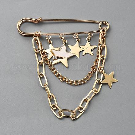 Звездный сплав акриловые подвесные цепочки-броши&nbsp;JEWB-WH0045-17G-1