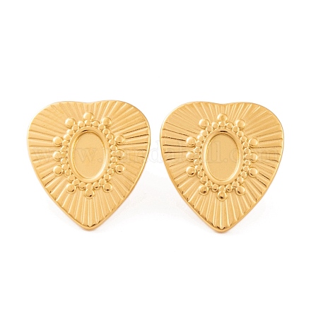 Ионное покрытие (ip) сердце 304 нержавеющая сталь серьги-гвоздики фурнитура EJEW-L272-010G-1