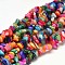 Natural Chip Dyed Shell Bead Strands, Shell Shards, Colorful, 5~14x5~10mm, Hole: 1mm, about 32 inch