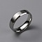 Matte Style 304 Stainless Steel Wide Band Finger Rings for Women Men, Plain Band Rings, Stainless Steel Color, 6mm, Inner Diameter: US Size 10 1/2(20.1mm)