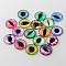 Half Round/Dome Dragon Eye Printed Glass Cabochons, Mixed Color, 10x4mm