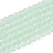Imitation Jade Glass Beads Strands, Round, Faceted, Aquamarine, 3x2.5~3mm, Hole: 0.7~0.8mm, about 133~137pcs/strand, 13.78~14.37''(35cm)