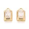 Brass Pave Cubic Zirconia Pendants, Rectangle Charms, Real 18K Gold Plated, 11x7x4~4.5mm, Hole: 1.4mm