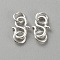 925 Sterling Silver and S-Hook Clasps, with Jump Rings, Silver, 9x7x1mm