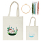 DIY Canvas Bag Embroidery Kits, Include Polyester Threads, Iron Needles and Plastic Embroidery Hoop, Bisque, Mushroom Pattern, Mushroom: 390x340x9mm