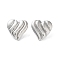Non-Tarnish Heart 304 Stainless Steel Stud Earrings for Women, Stainless Steel Color, 24x24.5mm