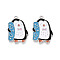 Rack Plating Alloy Enamel Penguin Pendants, Cadmium Free & Nickel Free & Lead Free, Platinum, Colorful, 26x17.5x1mm, Hole: 1.5mm