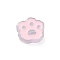 Transparent Acrylic European Beads, Large Hole Beads, with Enamel, Bear Paw, Pink, 23x25.5x9mm, Hole: 4mm