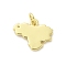 Brass Pendants, Map Charms, Rack Plating, Long-Lasting Plated, Lead Free & Cadmium Free, with Jump Ring, Real 18K Gold Plated, 16.5x13.5x1.2mm, Hole: 3.3mm