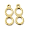 304 Stainless Steel Pendants, Laser Cut, Number 8 Charm, Real 14K Gold Plated, 21x8x1mm, Hole: 1.8mm