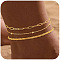 Brass Satellite Chain 3 Layer Anklets for Women, Golden, 8-1/4 inch(210mm)