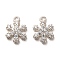 Rhodium Plated 925 Sterling Silver Pendant, with Cubic Zirconia, Snowflake Charms, with 925 Stamp, Real Platinum Plated, 9x7x1.7mm, Hole: 1mm