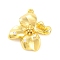 Brass Pave Clear Cubic Zirconia Pendants, Flower, Real 18K Gold Plated, 20x19x4mm, Hole: 1mm