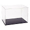 Transparent Plastic Minifigure Display Cases, Dustproof Action Figure Display Box, with Black Base, for Models, Building Blocks, Doll Display Holders, White, 31x21x20.5cm