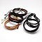 Trendy Unisex Casual Style Multi-Strand Wax and Leather Cord Bracelets, Mixed Color, 64mm
