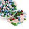 Glass Seed Beads, Imitation Jade, Barrel, Mixed Color, 9x6~6.5mm, Hole: 1.2~1.4mm, about 849pcs/pound