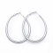 Tarnish Resistant 201 Stainless Steel Teardrop Hoop Earrings for Women, with 304 Stainless Steel Pins, Stainless Steel Color, 67x53x4mm, Pin: 0.7mm