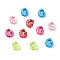 Spray Painted Zinc Alloy Slide Charms,with Crystal Rhinestone, Letter Slide Charms, Mixed Color, Letter.G, 11.5~13mm