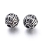 304 Stainless Steel Beads, Round, Antique Silver, 10.5x11mm, Hole: 3mm