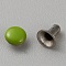 Brass Garment Rivets, for Clothes Bag Shoes Leather Craft, Green, 4x2.5mm, Hole: 2mm