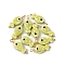 10Pcs Handmade Porcelain Fish Pendants, with Iron Findings, Green Yellow, 29mm, Hole: 2.2mm