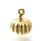 Brass Pendants, Cadmium Free & Nickel Free & Lead Free, Pumpkin, Real 18K Gold Plated, 9x8mm, Hole: 1mm