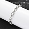 304 Stainless Steel Figaro Chains Bracelets for Men Women, Stainless Steel Color, 7-1/8 inch(18.1cm) Long+30mm Extender