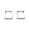 202 Stainless Steel Hoop Earrings, with 304 Stainless Steel Pins, Square, 12x3x12mm