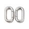 Non-Tarnish 304 Stainless Steel Spring Gate Ring, Stainless Steel Color, 18.5x10x3mm