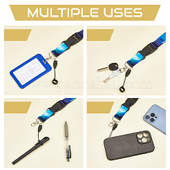 4 шт. 4 цвета полиэстеровый шнур с изображением звездного неба для мобильных аксессуаров&nbsp;AJEW-HY0002-29