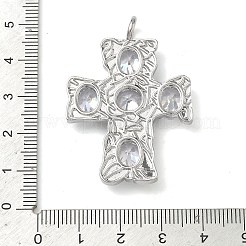 Латунные микропаве прозрачные подвески с фианитом&nbsp;KK-P349-02P