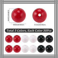 90шт 3 цвета непрозрачные акриловые бусины&nbsp;MACR-SP0001-63