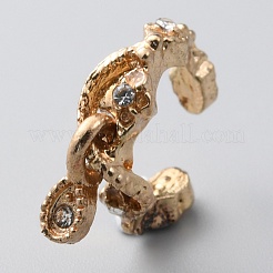 Прозрачные серьги-каффы с каплевидными подвесками из кубического циркония&nbsp;EJEW-WH0047-10LG