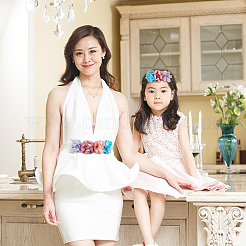 Поясные цепные ремни и ободки из полиэстера с искусственным жемчугом&nbsp;DIY-WH0308-150C