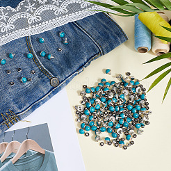 100 шт. латунь с синтетическими бирюзовыми заклепками&nbsp;KK-CL0001-01B