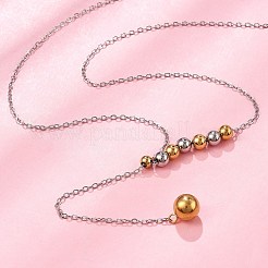 Ожерелья из круглой цепочки из нержавеющей стали 304&nbsp;NJEW-D319-02A-GP