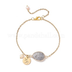 Ионное покрытие(ip) 304 нержавеющая сталь браслеты с подвесками Козерог&nbsp;BJEW-JB12030-01